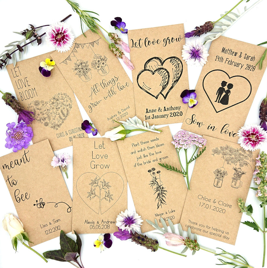 mixed wedding seed packets